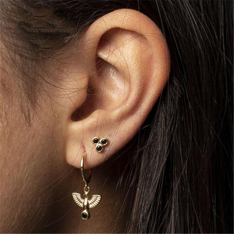 KDOUSHA- Boucle d'oreilles  Aigle en argent Sterling