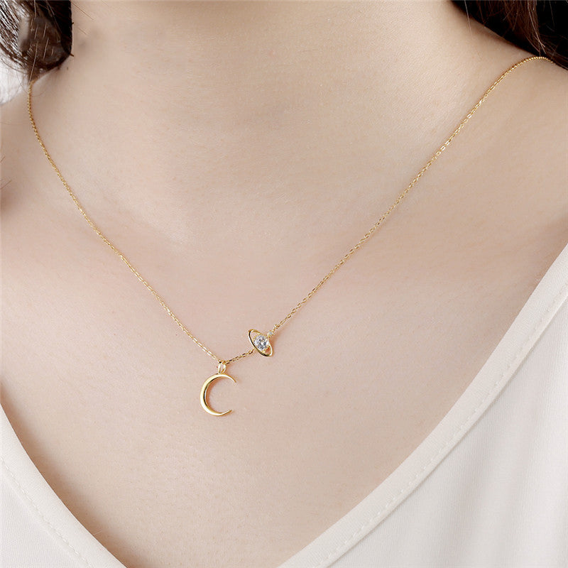 KDOUSHA- Collier Galaxy/Croissant en argent Sterling