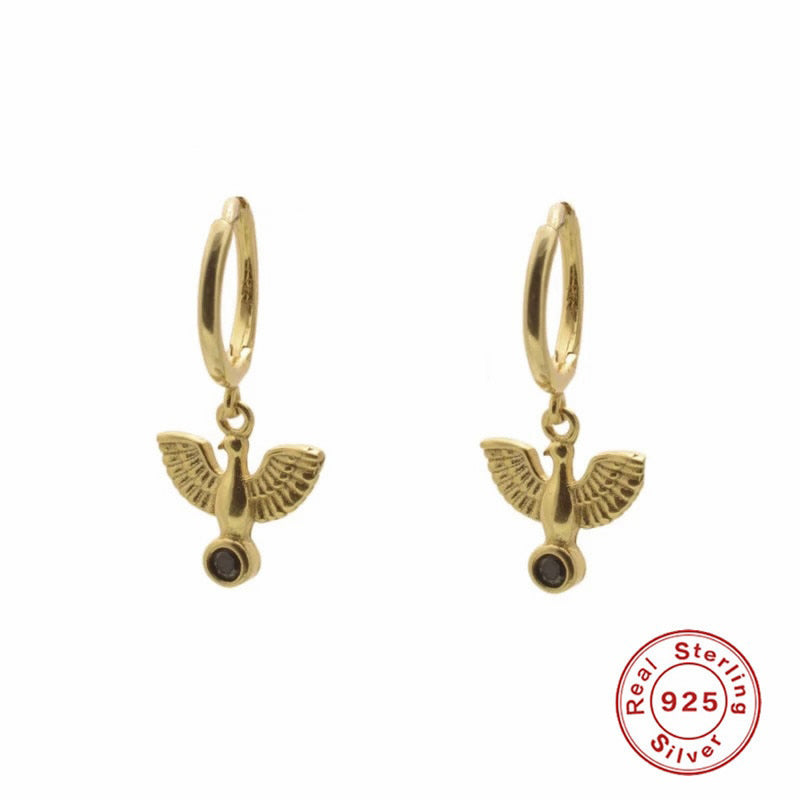 KDOUSHA- Boucle d'oreilles  Aigle en argent Sterling