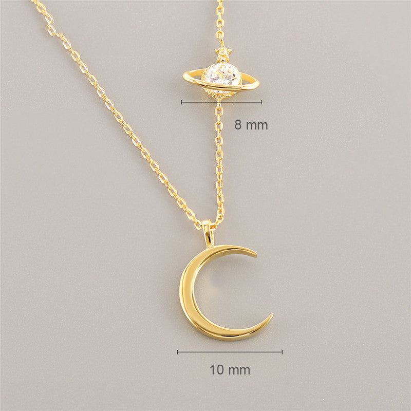 KDOUSHA- Collier Galaxy/Croissant en argent Sterling