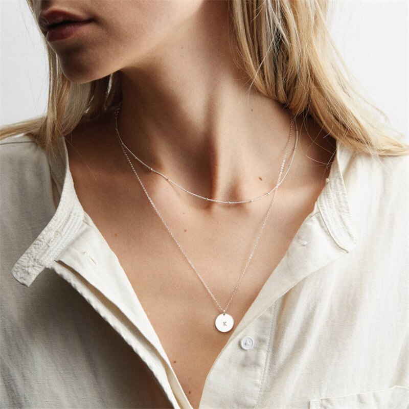 ROXI 2019 Simple Bohemia Bead Chain Necklace Women Female 925 Sterling Silver Necklace Ladies Short Choker Necklace Collier Gift